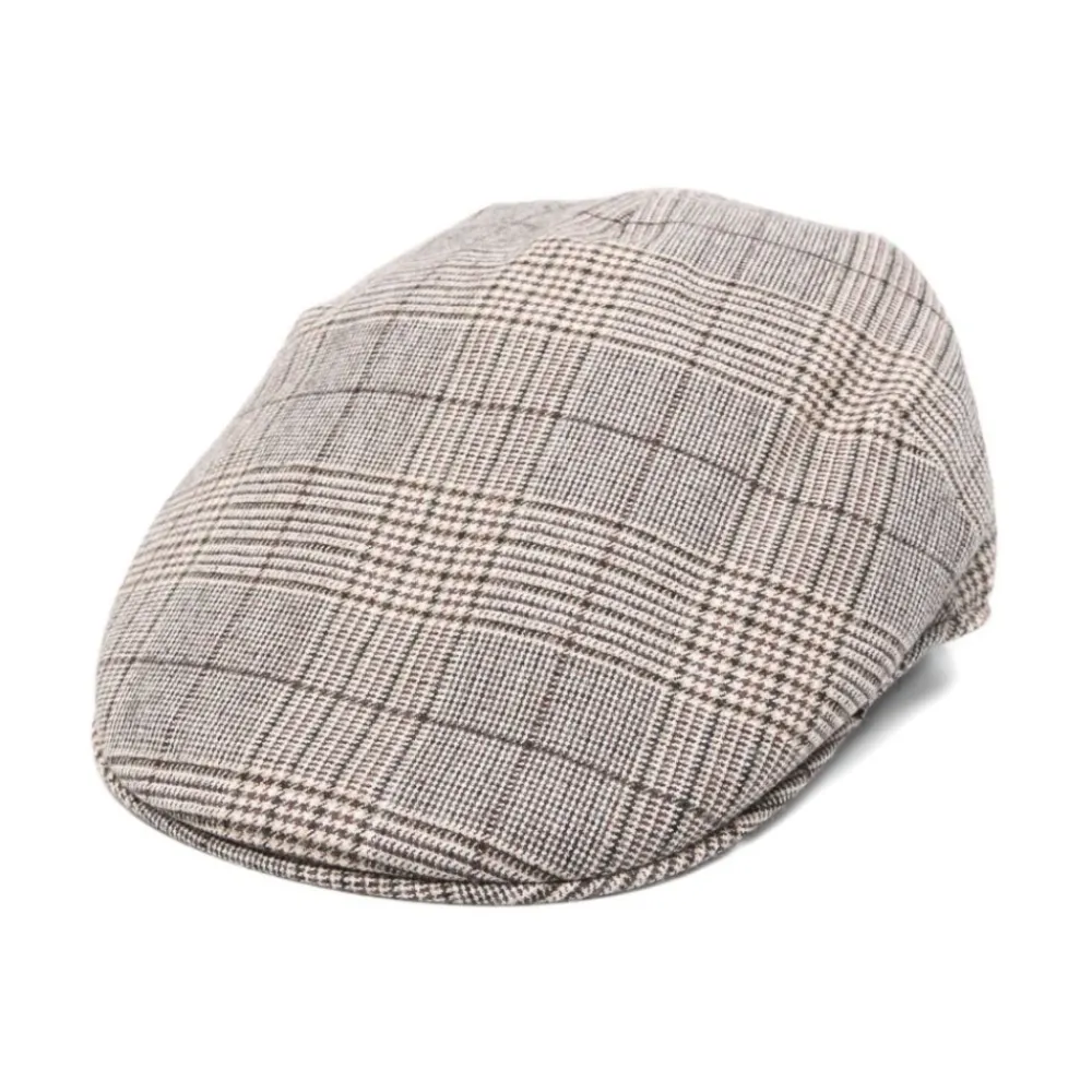 Heren Borsalino Geruit Patroon Platte Kroon Hoed