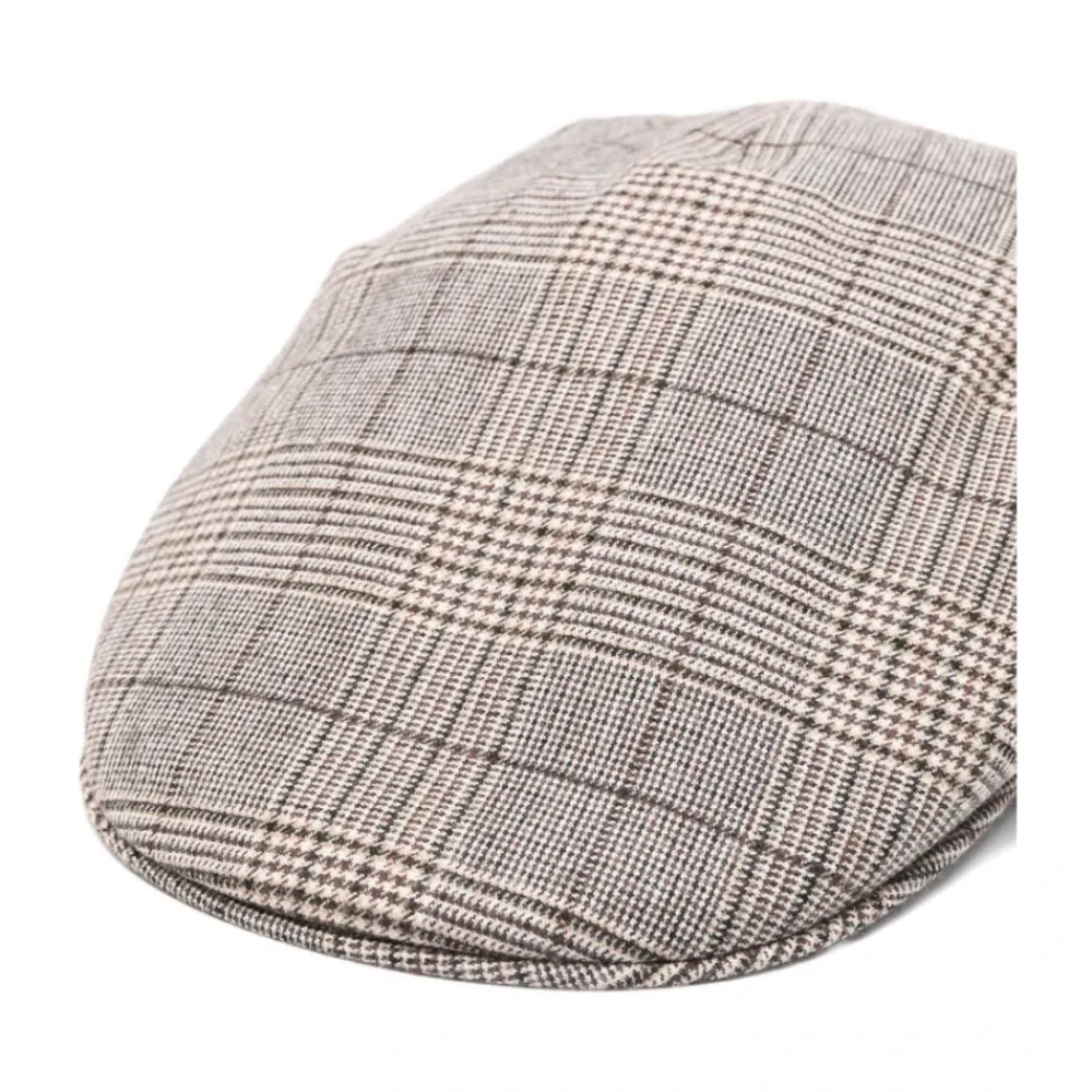 Heren Borsalino Geruit Patroon Platte Kroon Hoed