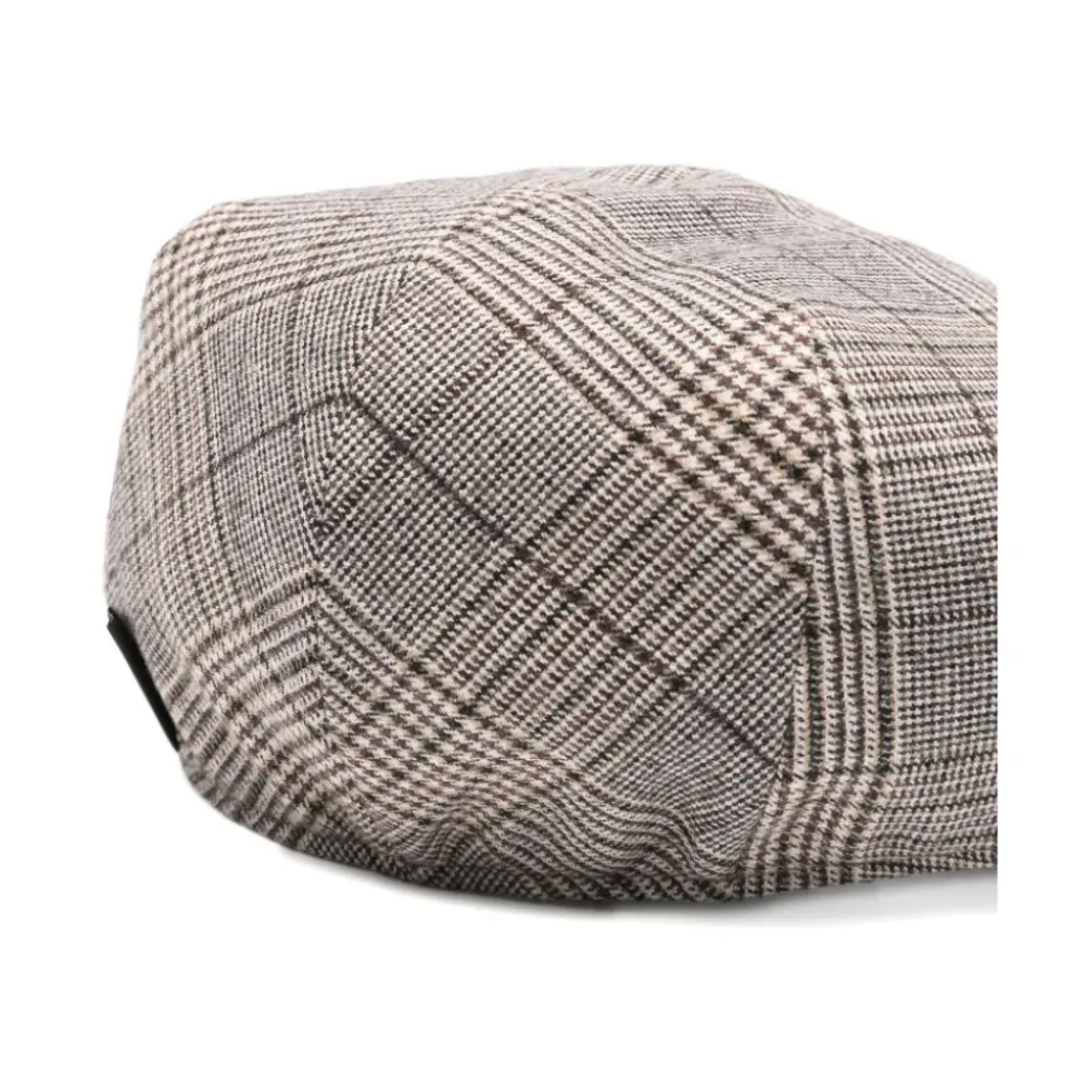 Heren Borsalino Geruit Patroon Platte Kroon Hoed