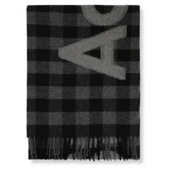 Heren Acne Studios Geruit Wollen Sjaal met Franjes