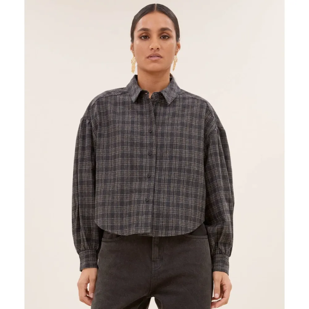 DAMES By-Bar Geruite Blouse Lange Mouw Sarah