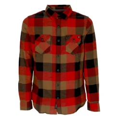 Heren Vans Overhemden^Geruite Flanellen Overhemd met Lange Mouwen