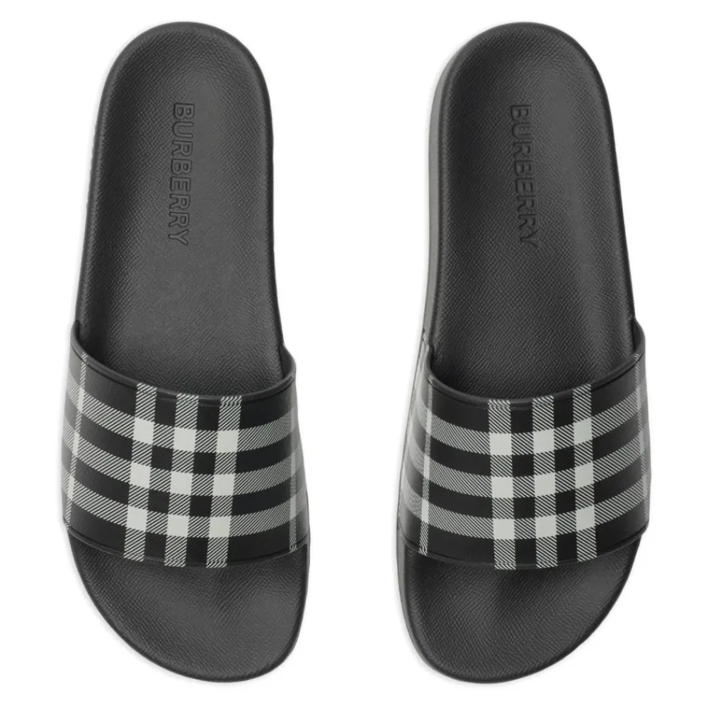 Heren Burberry Geruite Print e Sandalen Gemaakt in Italië