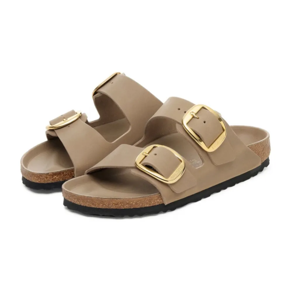 DAMES Birkenstock Slippers^Gesp Tabak Sandalen