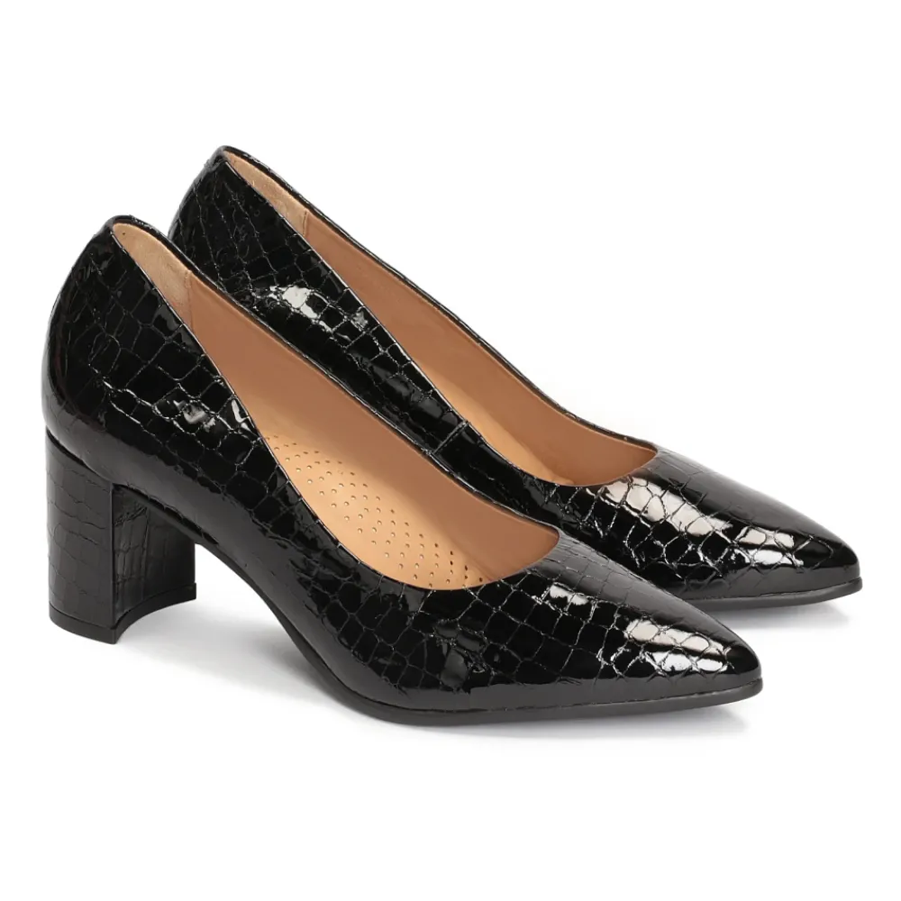 DAMES Kazar Pumps^Gestempelde lakleren pumps