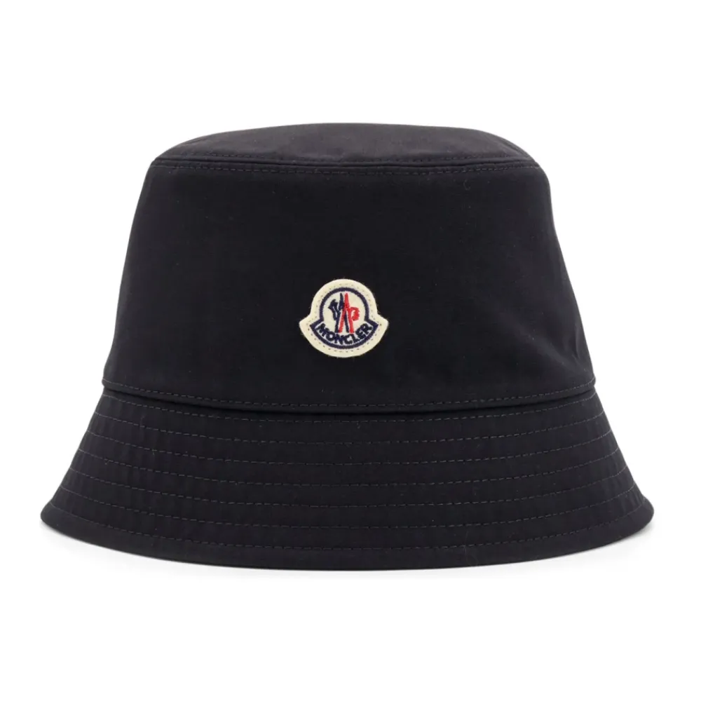 DAMES Moncler Gestikte Bucket Hat met Logopatch