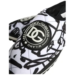 Heren Dolce & Gabbana Pantoffels^Gestikte Logo Slide Sandalen Wit