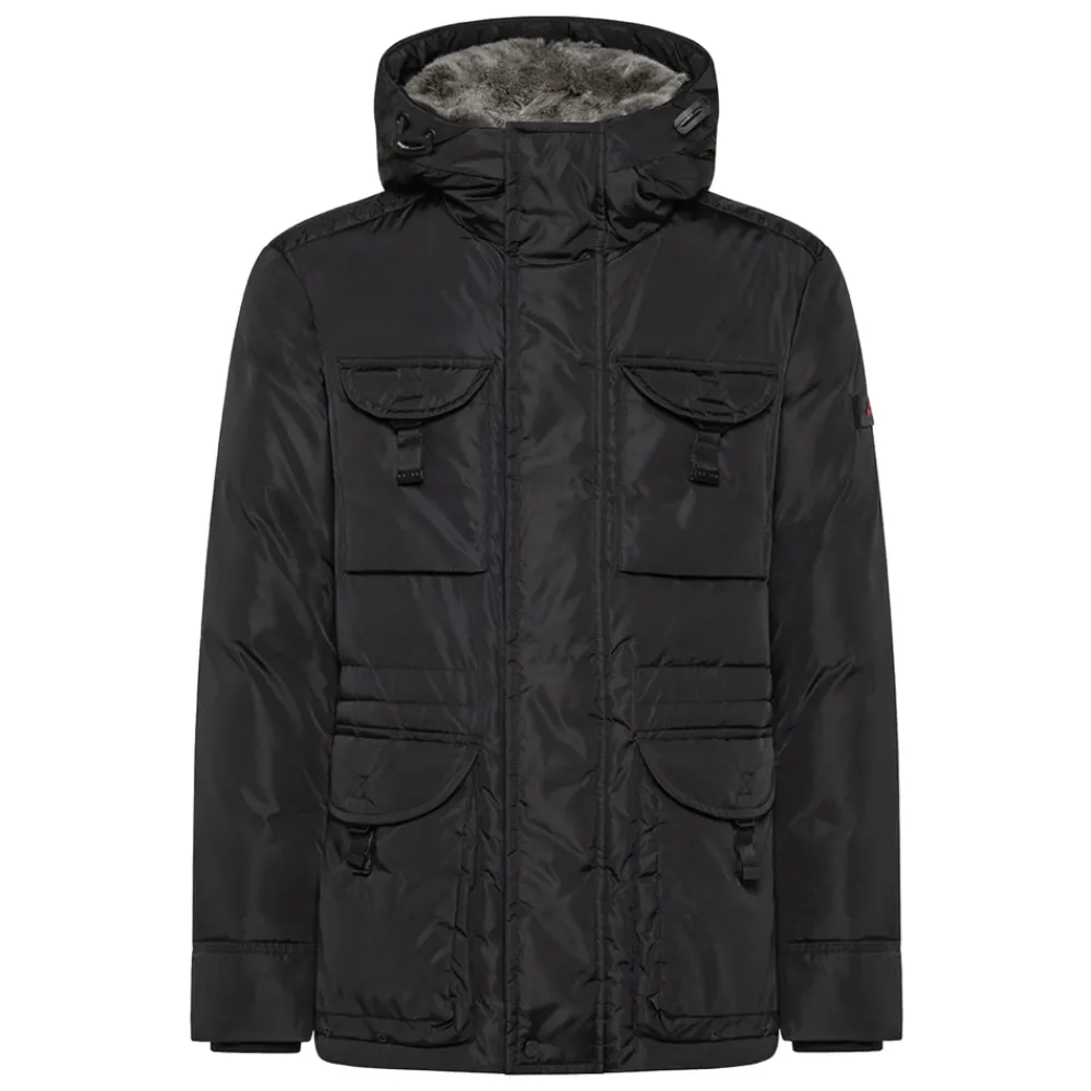 Heren Peuterey Gestikte Zwarte Jas