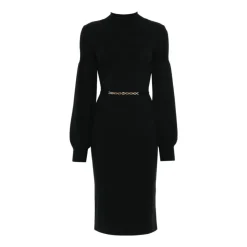 DAMES Twinset Jurken^Gestookte jurk met ballonmouwen