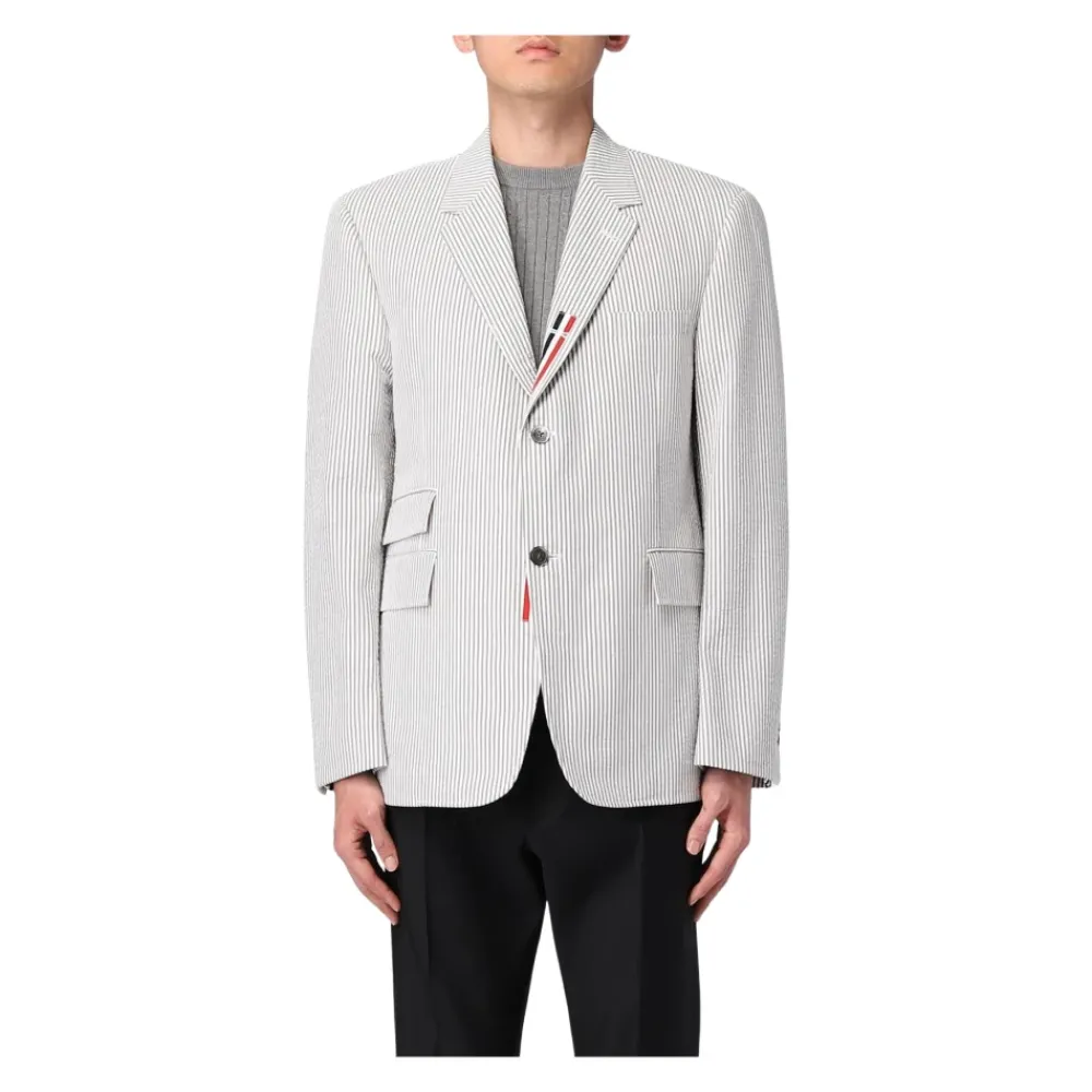 Thom Browne Outdoorjassen^Gestreept Katoenen Klassieke Blazer