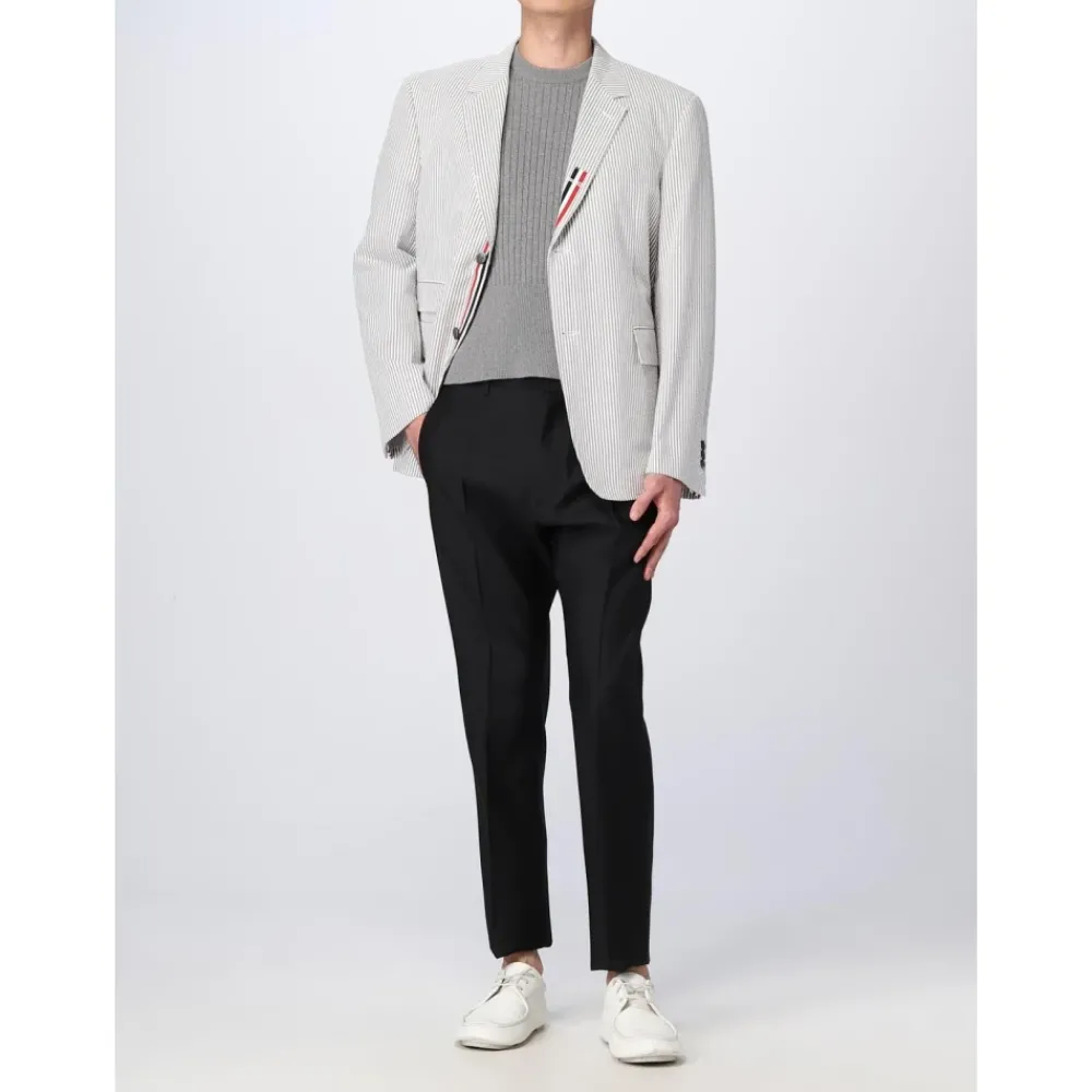 Thom Browne Outdoorjassen^Gestreept Katoenen Klassieke Blazer