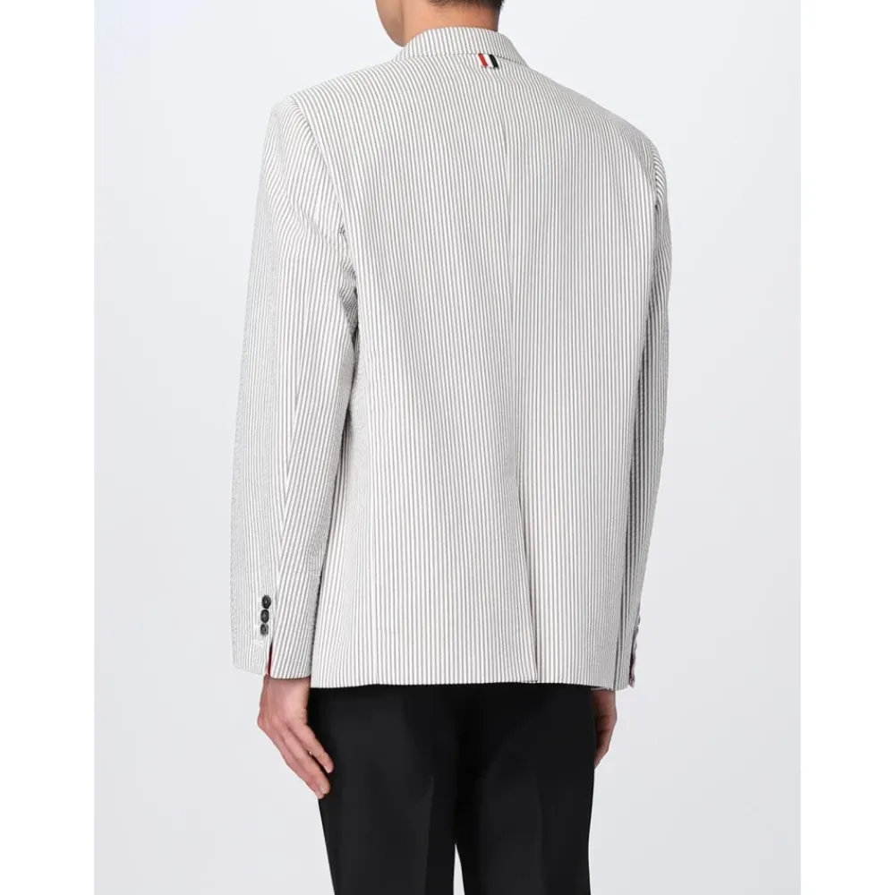 Thom Browne Outdoorjassen^Gestreept Katoenen Klassieke Blazer