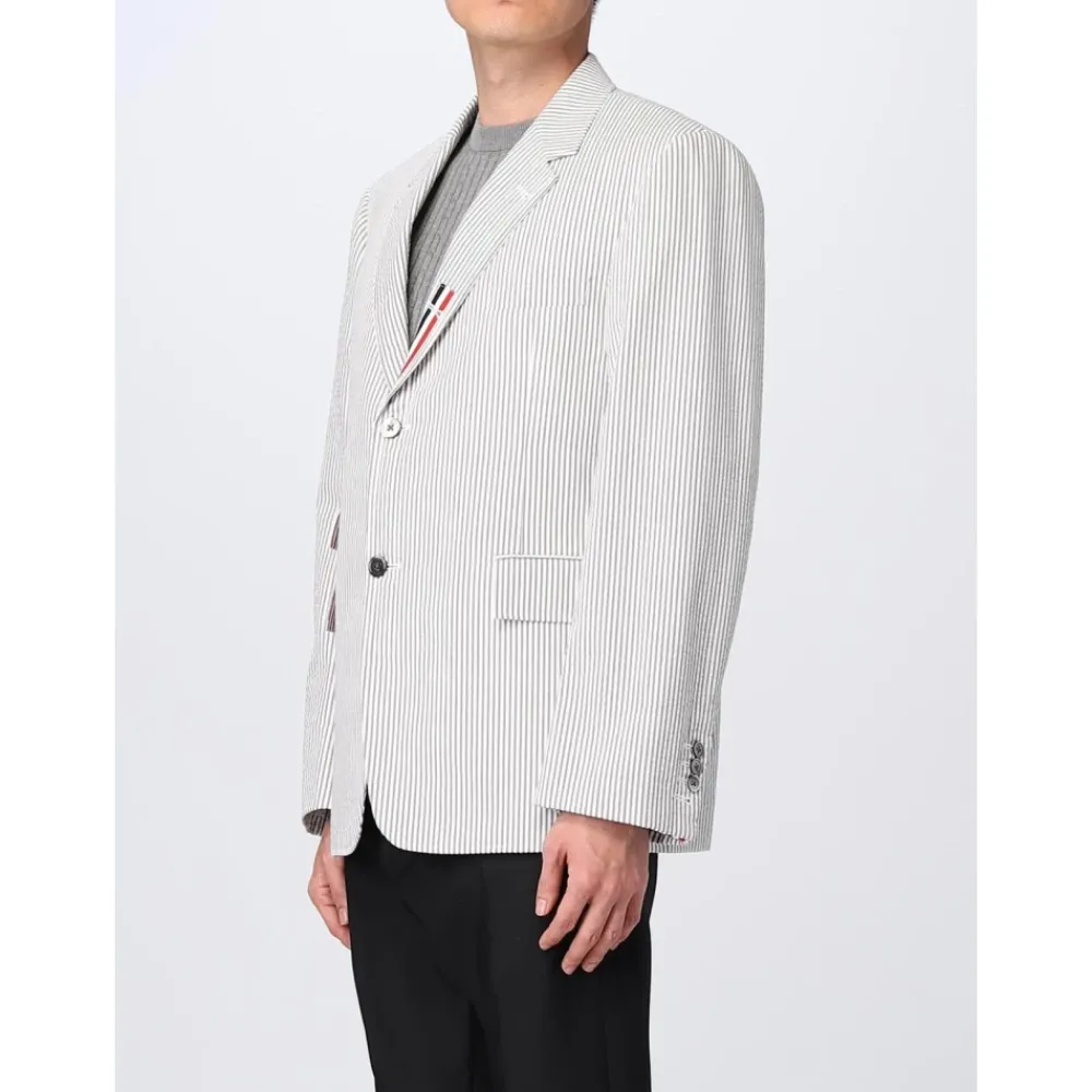 Thom Browne Outdoorjassen^Gestreept Katoenen Klassieke Blazer