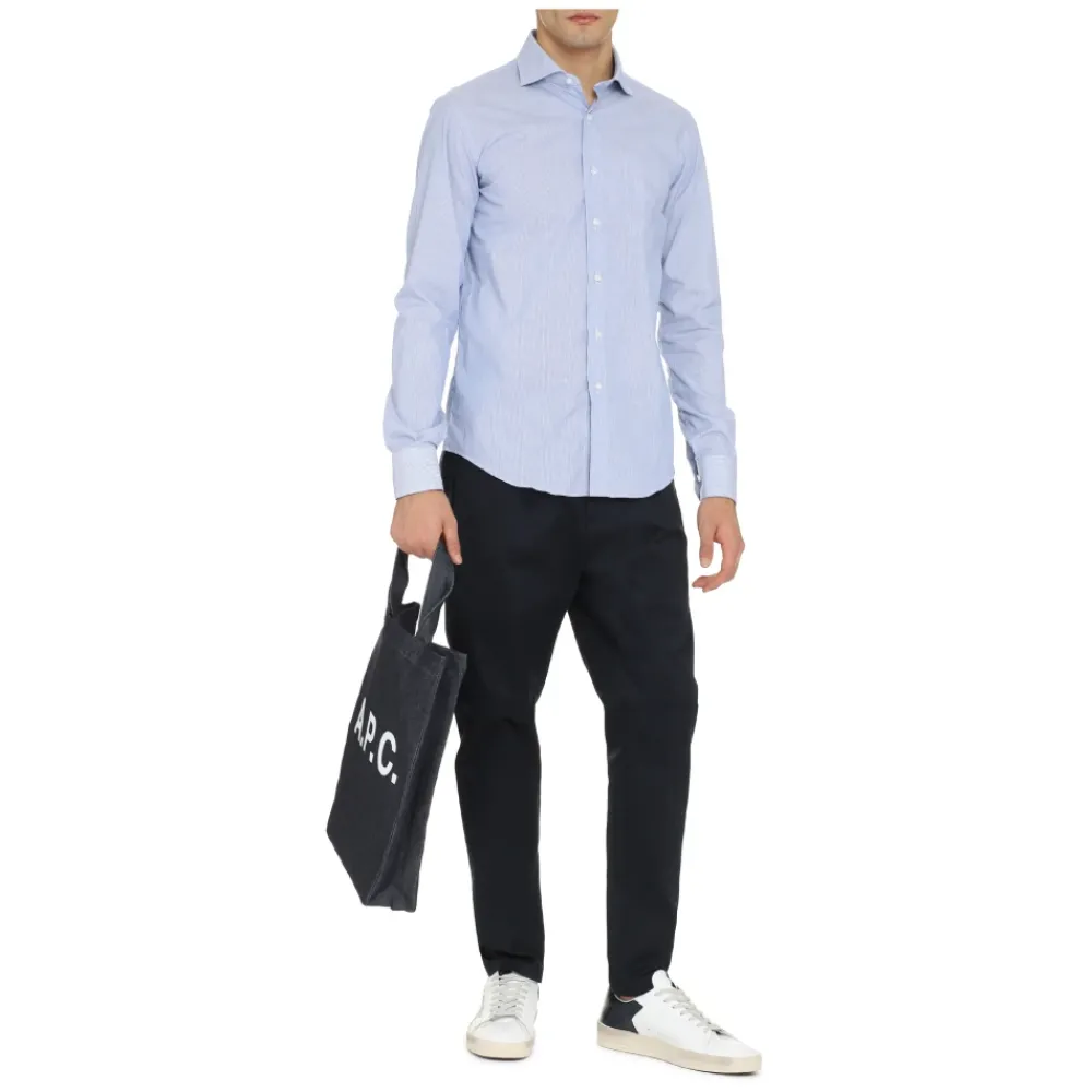 Heren THE (Alphabet) Gestreept katoenen overhemd