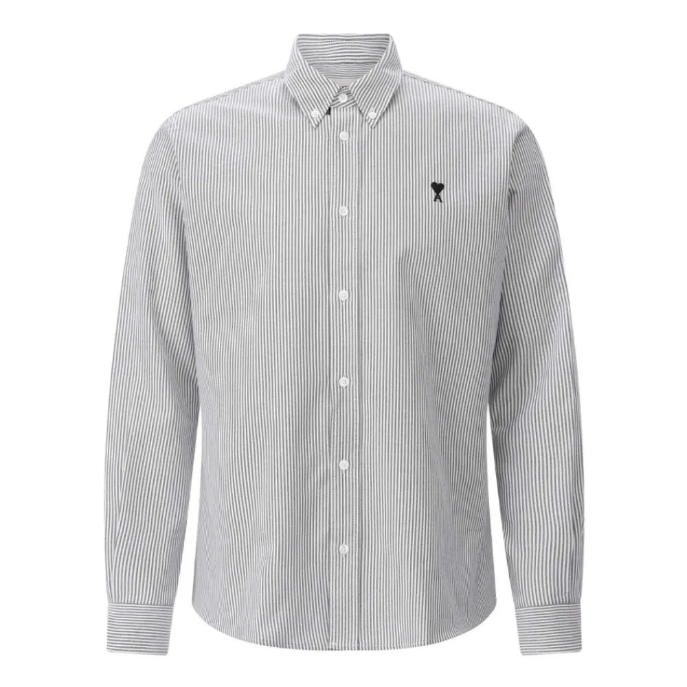 Heren Ami Paris Overhemden^Gestreept Logo Overhemd
