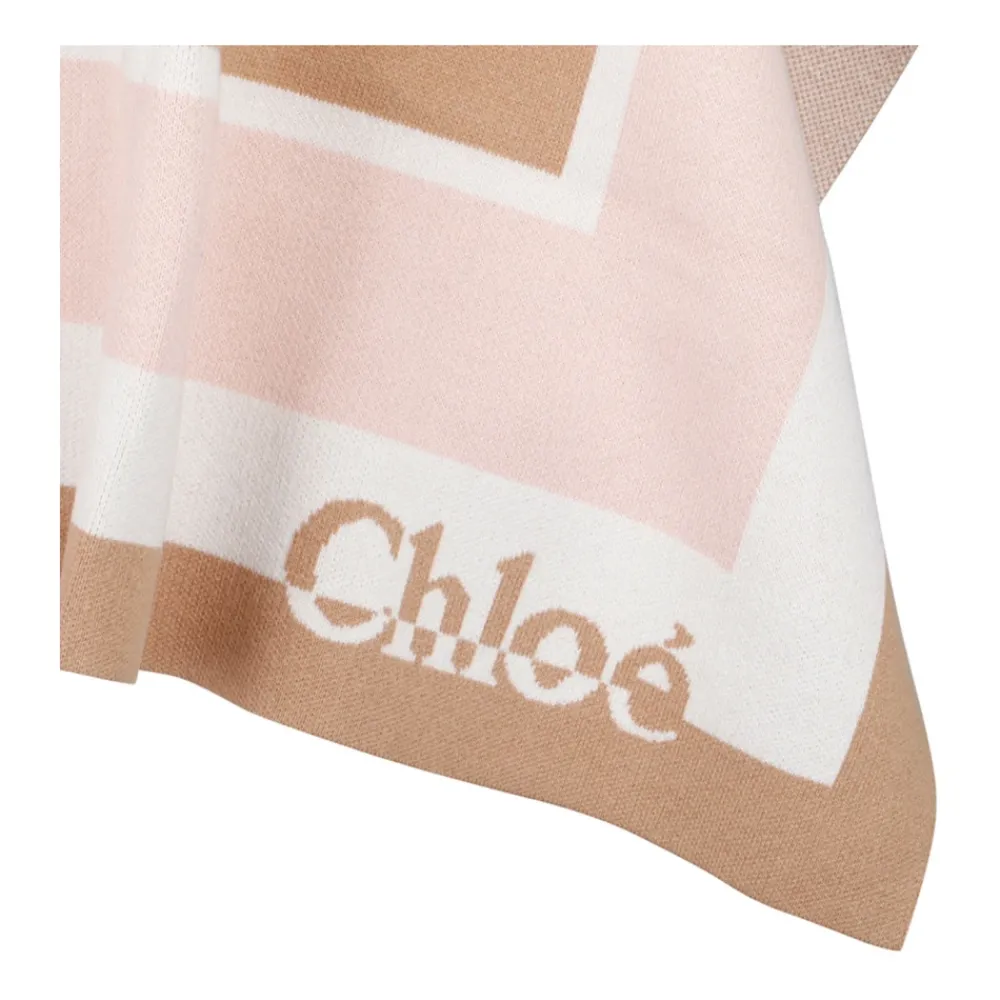 Chloé Gestreept Wollen Cape Jas