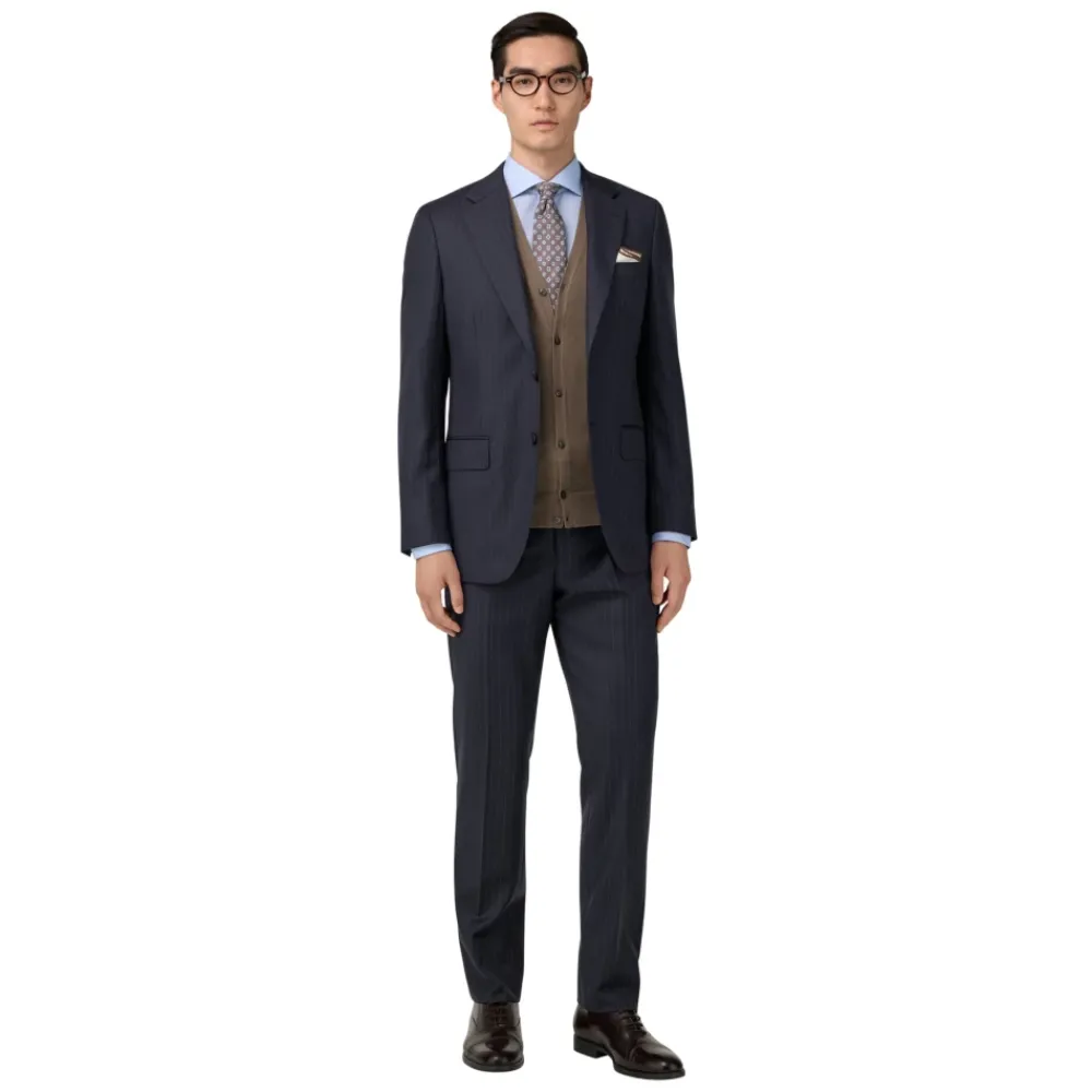 Heren Boggi Milano Kostuums^Gestreept wollen pakstijl Firenze