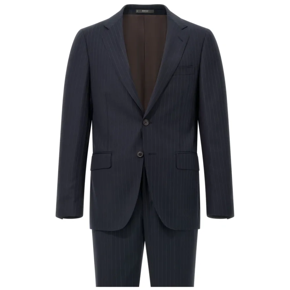 Heren Boggi Milano Kostuums^Gestreept wollen pakstijl Firenze