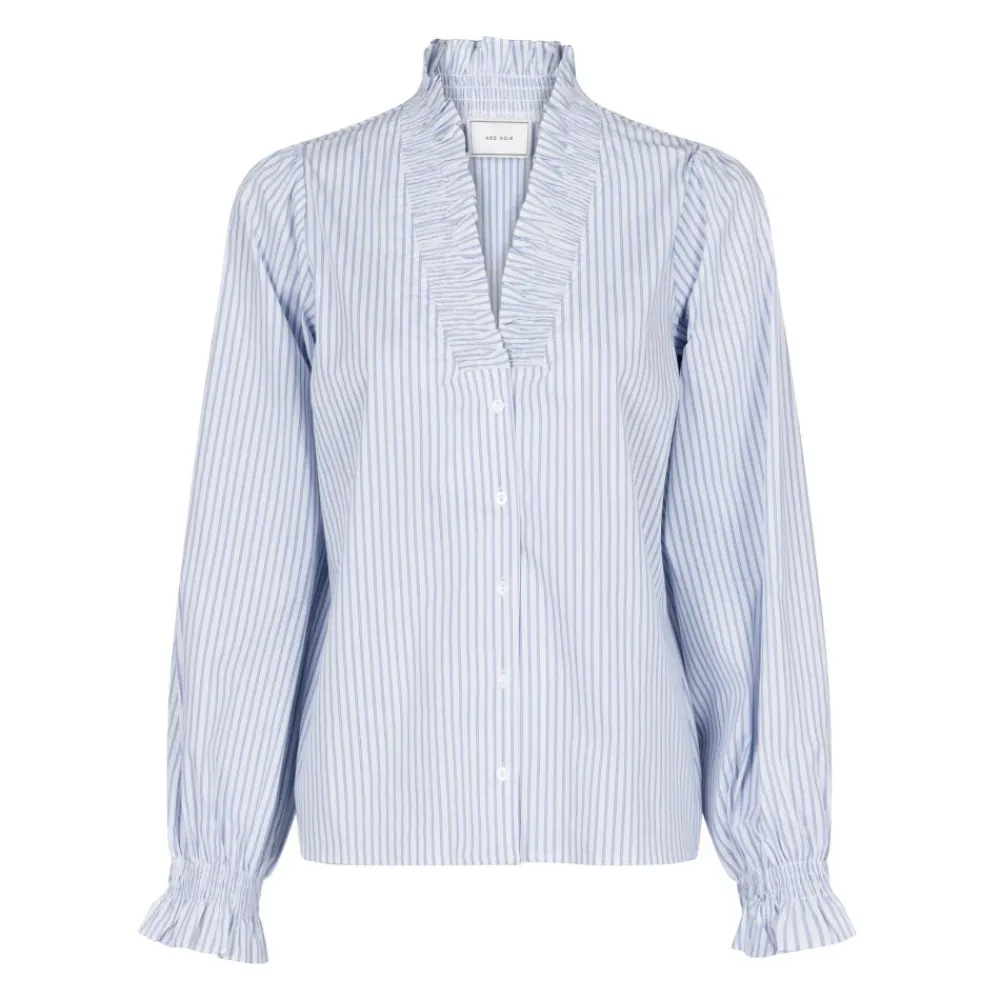DAMES Neo Noir Blouses^Gestreepte blouse met pofmouwen