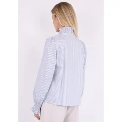 DAMES Neo Noir Blouses^Gestreepte blouse met pofmouwen