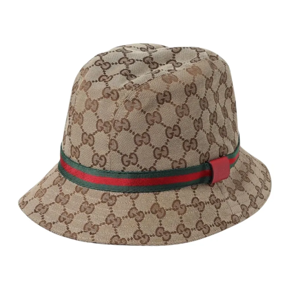 Gucci Mutsen En Petten^Gestreepte bucket hoed stijlvol accessoire