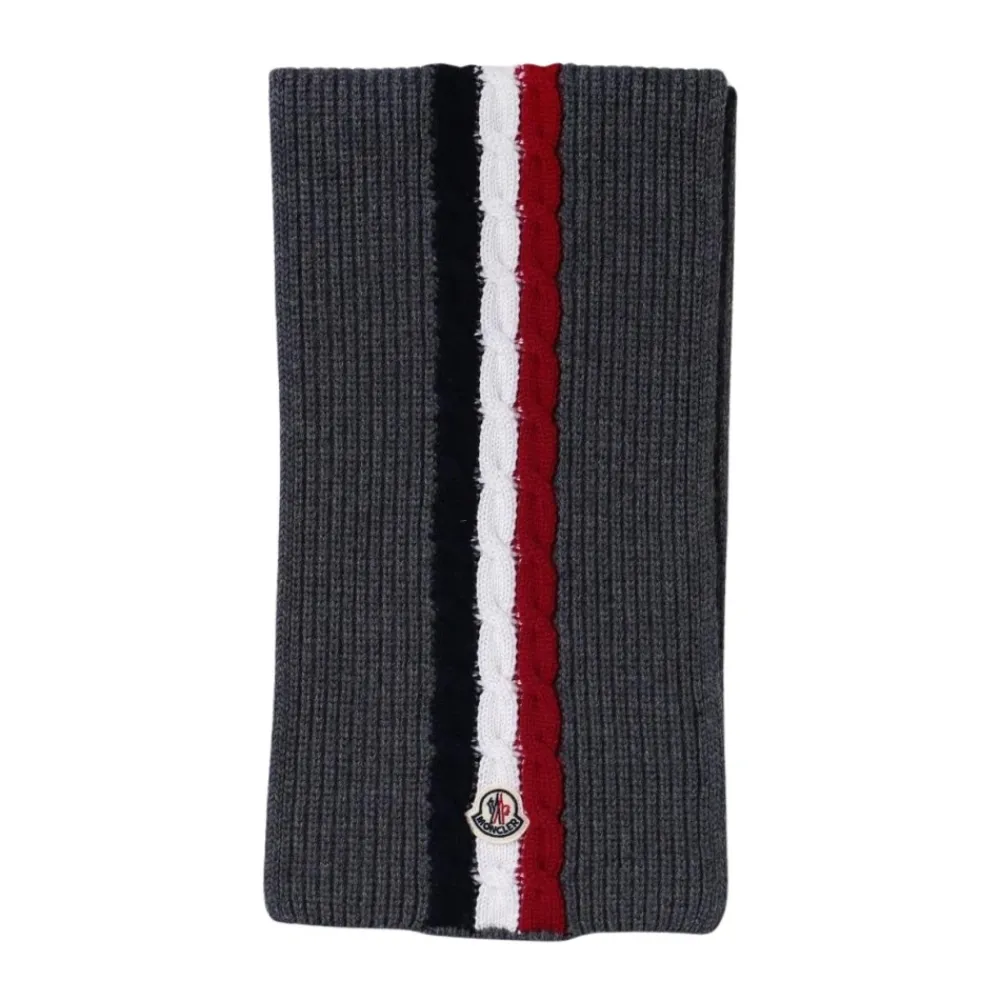 Moncler Sjaals^Gestreepte Geribbelde Gebreide Sjaal