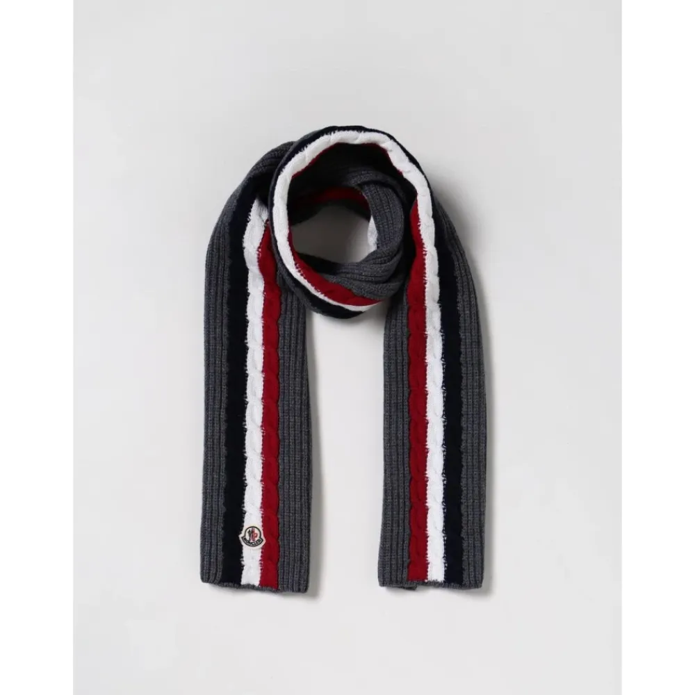 Moncler Sjaals^Gestreepte Geribbelde Gebreide Sjaal