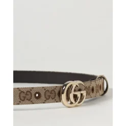 DAMES Gucci Gestreepte Interlocking Gesp Riem