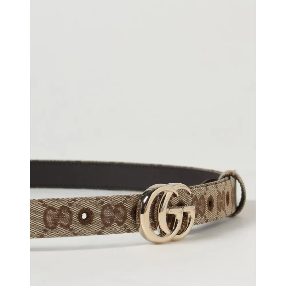DAMES Gucci Gestreepte Interlocking Gesp Riem