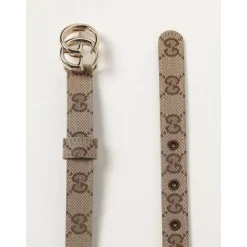 DAMES Gucci Gestreepte Interlocking Gesp Riem