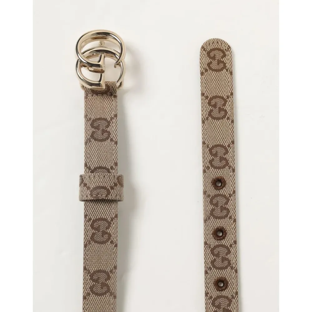 DAMES Gucci Gestreepte Interlocking Gesp Riem