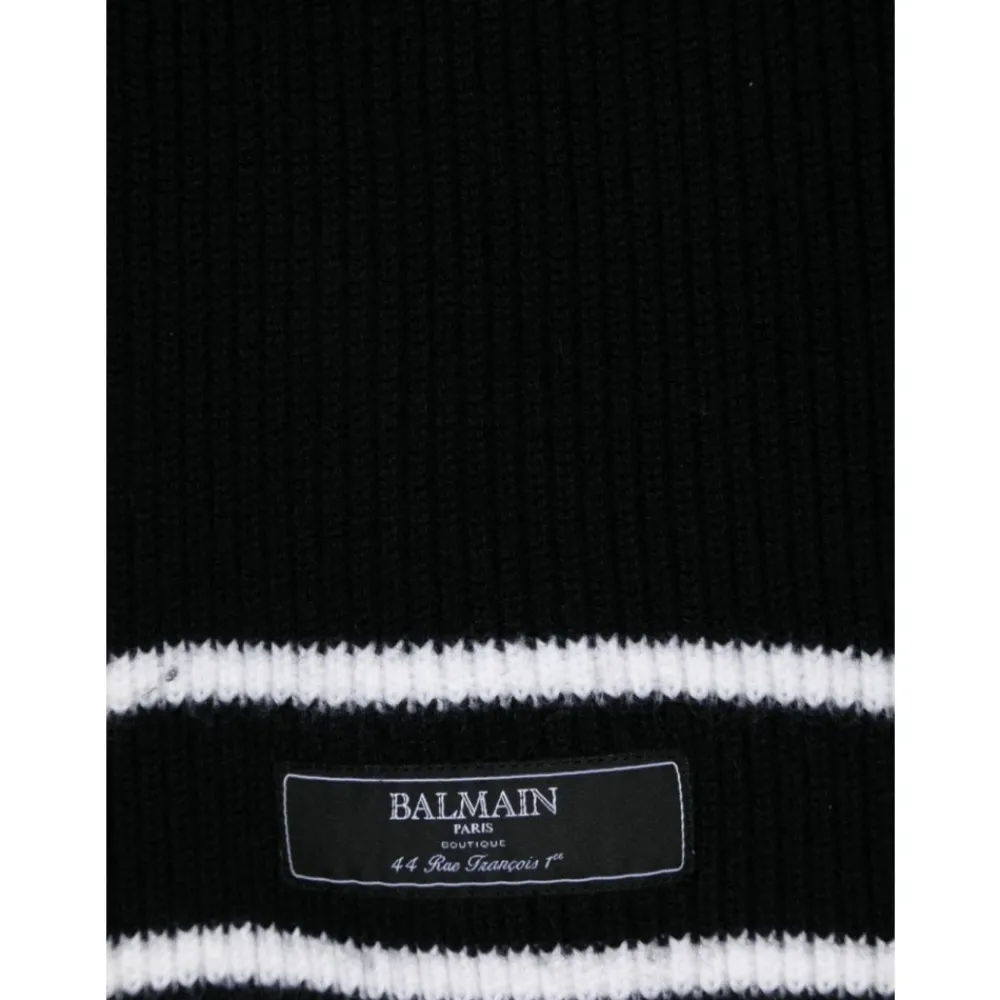 Balmain Gestreepte Wollen Sjaal