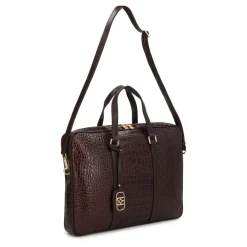 DAMES Kazar Geëtste lederen laptoptas