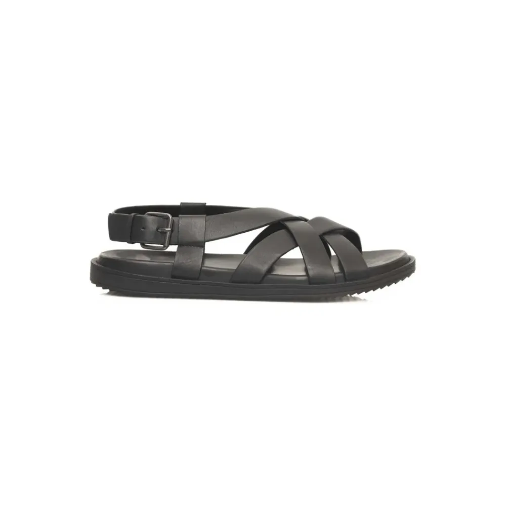 Heren Cerruti 1881 Sandalen^Gevlochten Leren Sandalen met Verstelbare Gesp