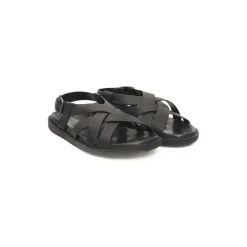 Heren Cerruti 1881 Sandalen^Gevlochten Leren Sandalen met Verstelbare Gesp