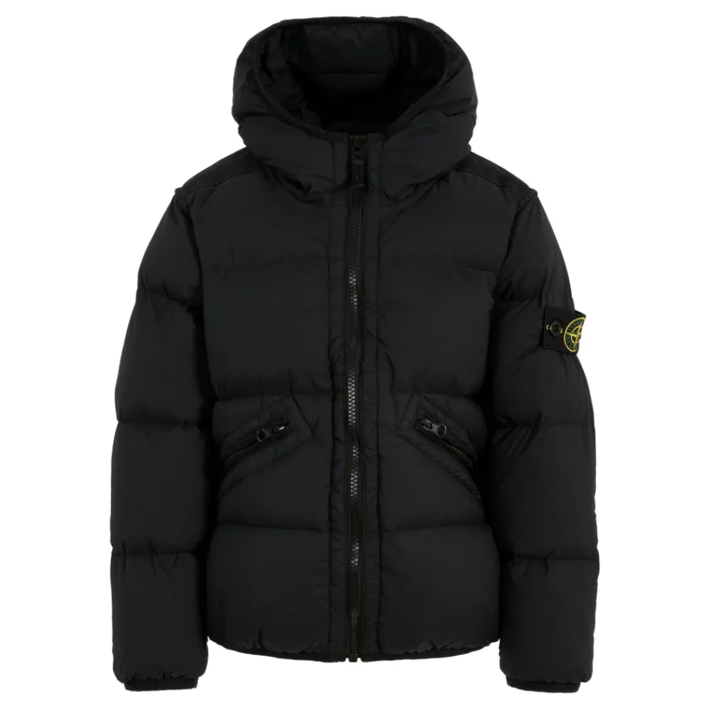 Stone Island Jassen^Gewatteerde donsjas met kompaspatch