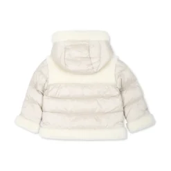 Moncler Gewatteerde Ivoor Donsjas met Shearling