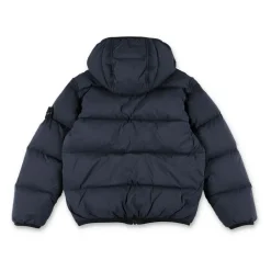 Stone Island Jassen^Gewatteerde jas met capuchon en elastische boorden