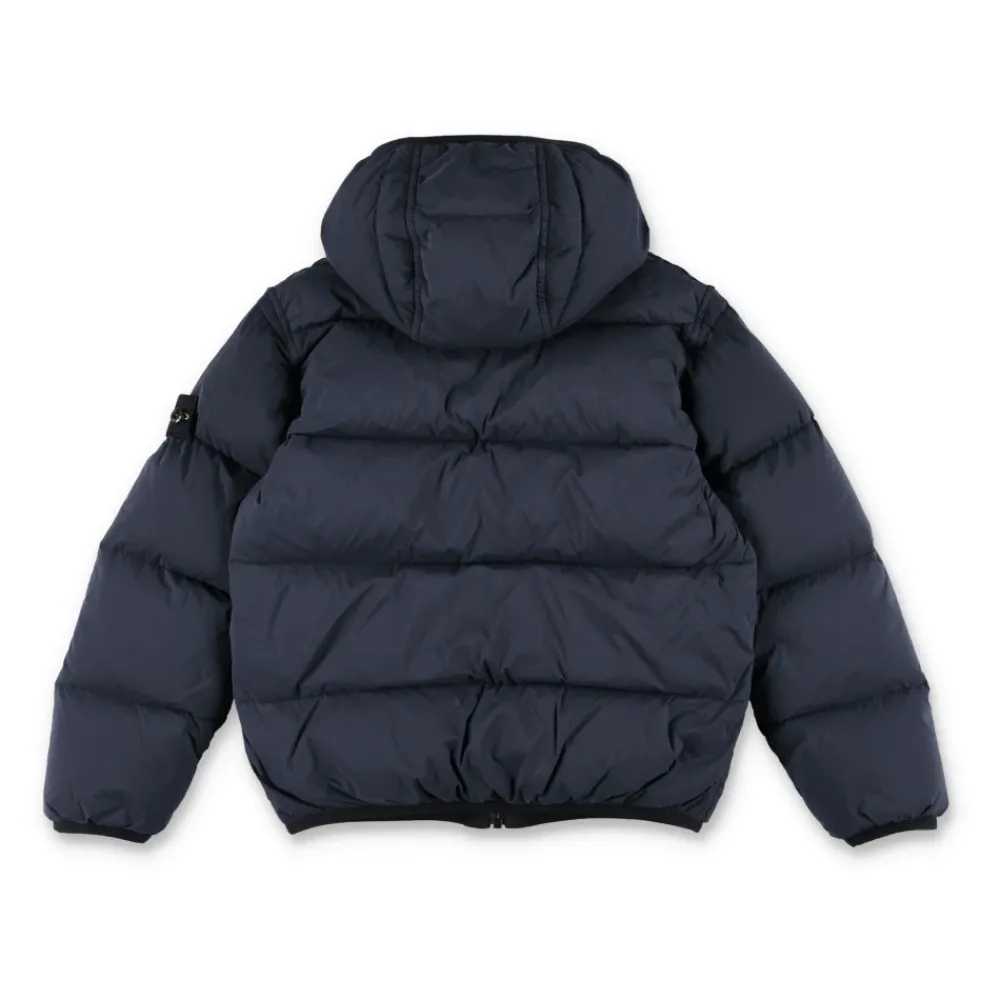 Stone Island Jassen^Gewatteerde jas met capuchon en elastische boorden