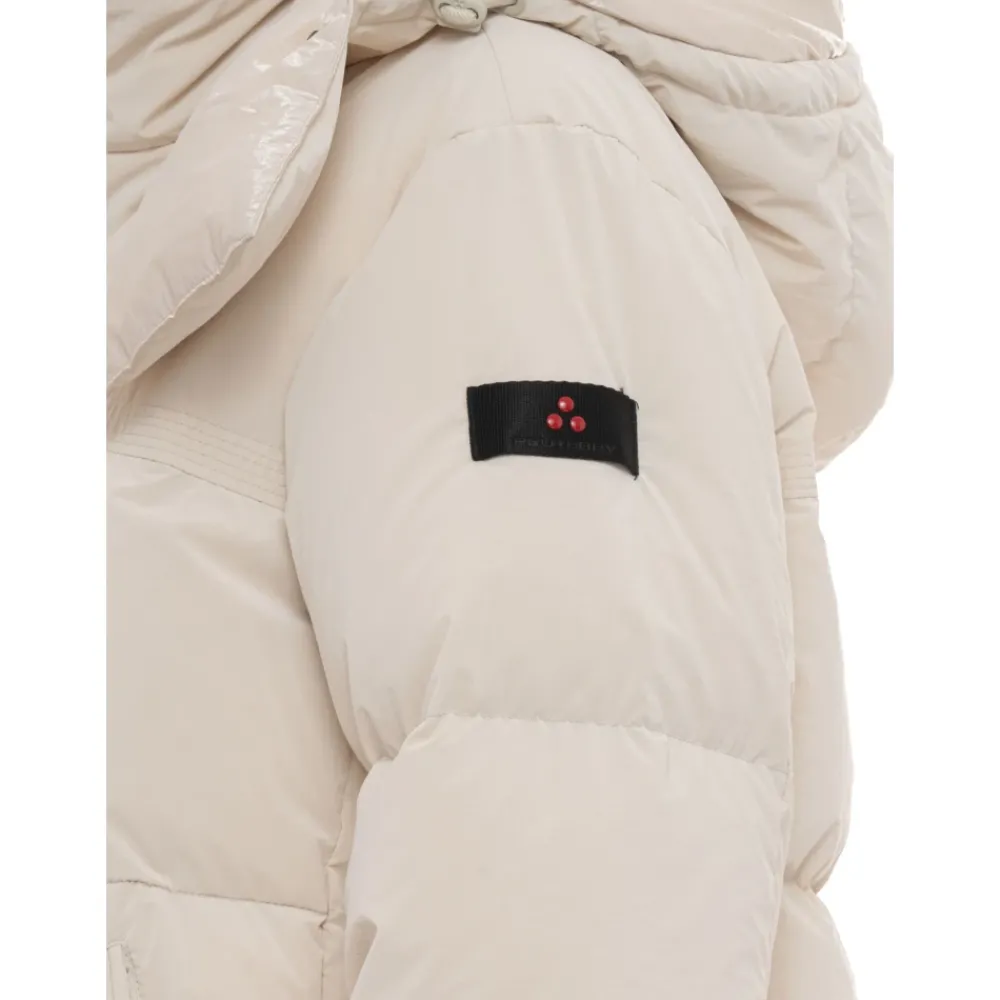 DAMES Peuterey Gewatteerde Lange Jas met Afneembare Capuchon