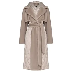 DAMES Cesare Gaspari Gewatteerde Pareljas van Imitatiebont met Riem