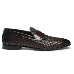 Heren Santoni Geweven leren loafer