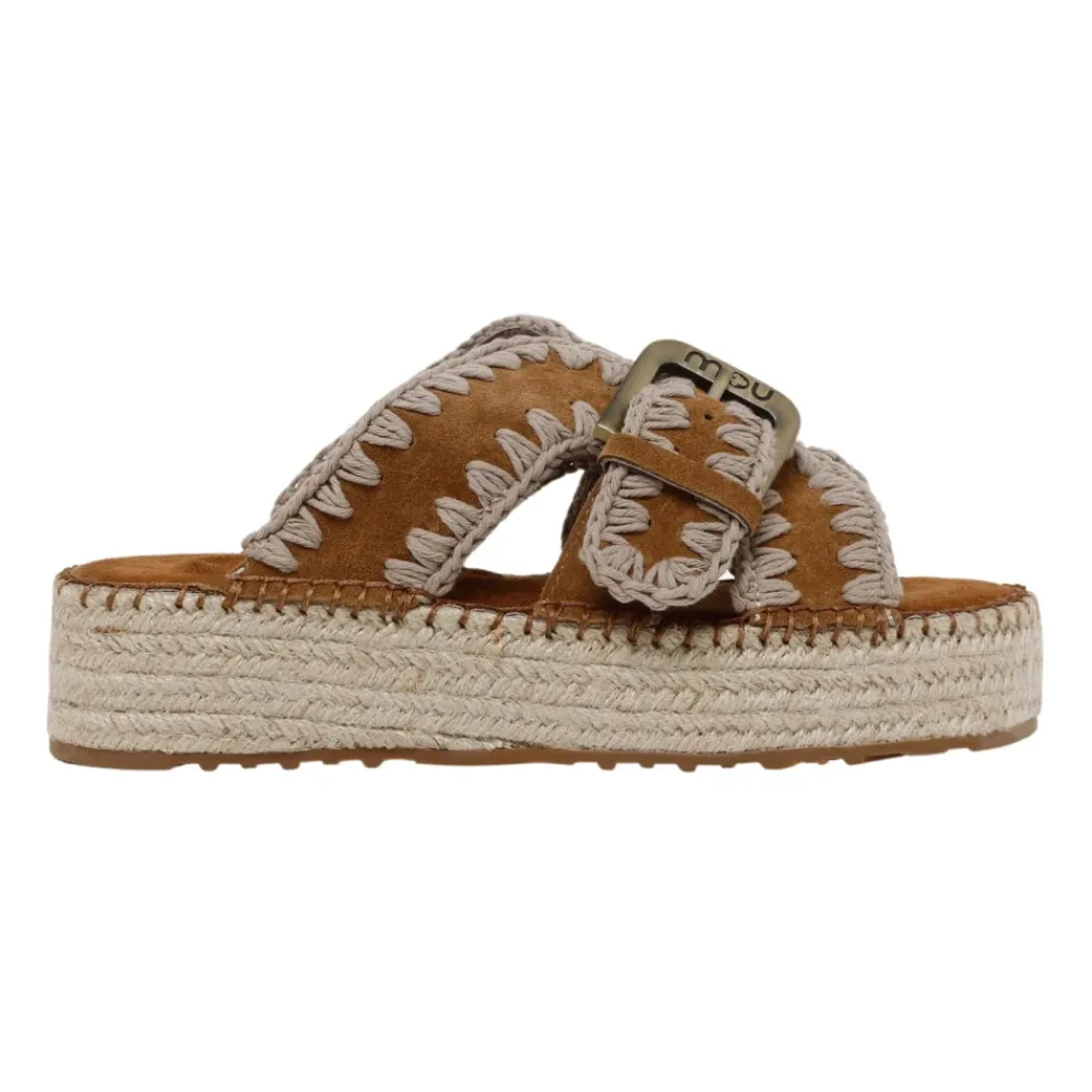 DAMES Mou Slippers^Geweven Platform Sandalen