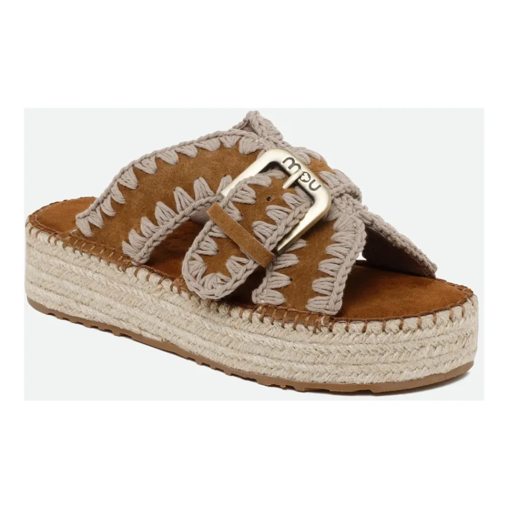 DAMES Mou Slippers^Geweven Platform Sandalen