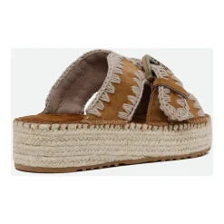 DAMES Mou Slippers^Geweven Platform Sandalen