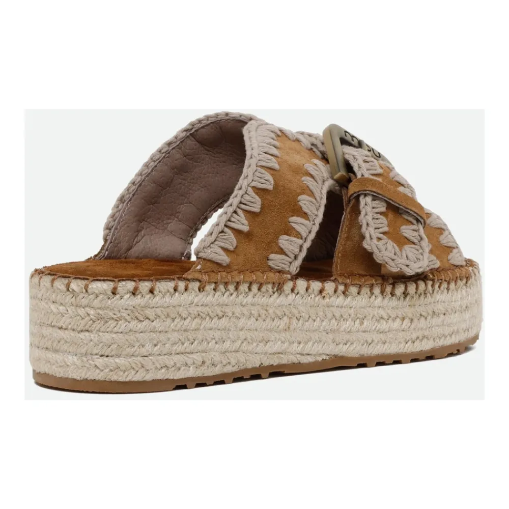 DAMES Mou Slippers^Geweven Platform Sandalen