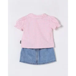 Moschino Gingham Shirt Denim Rok Set