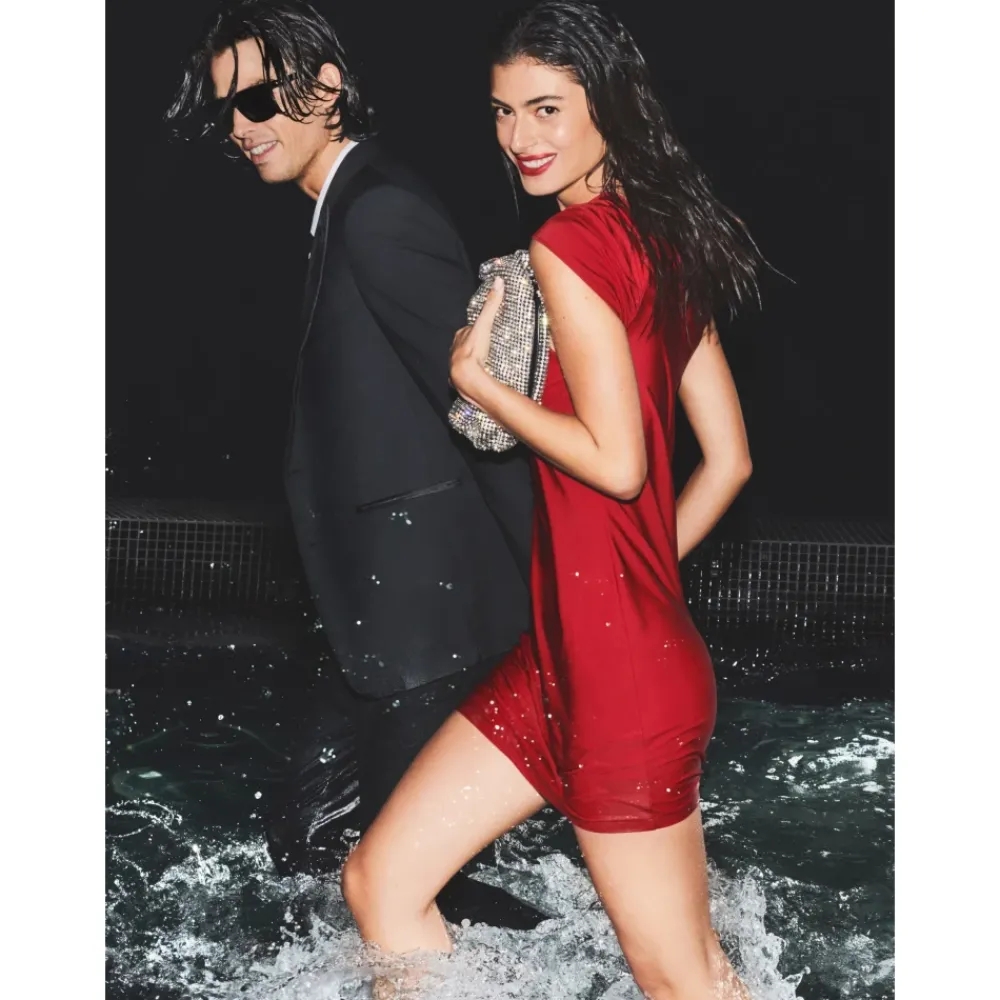 DAMES Kazar Clutches^Glanzende handtas bedekt met zirkonen