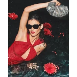 DAMES Kazar Clutches^Glanzende handtas bedekt met zirkonen