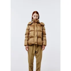 DAMES Afterlabel Glanzende Nylon Kipnuk Pufferjas